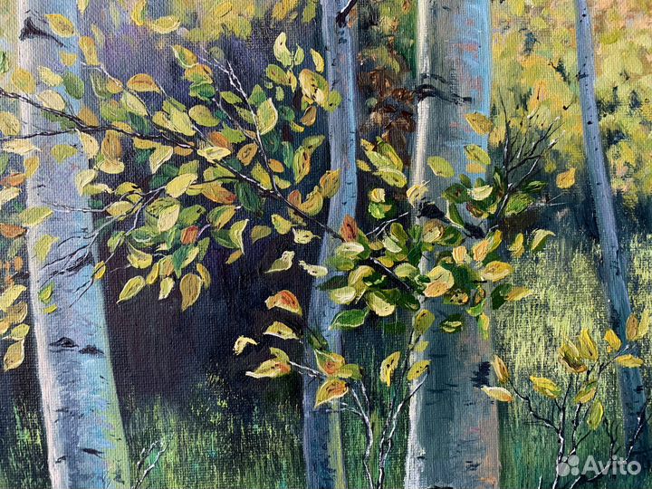 Картина маслом пейзаж Березы