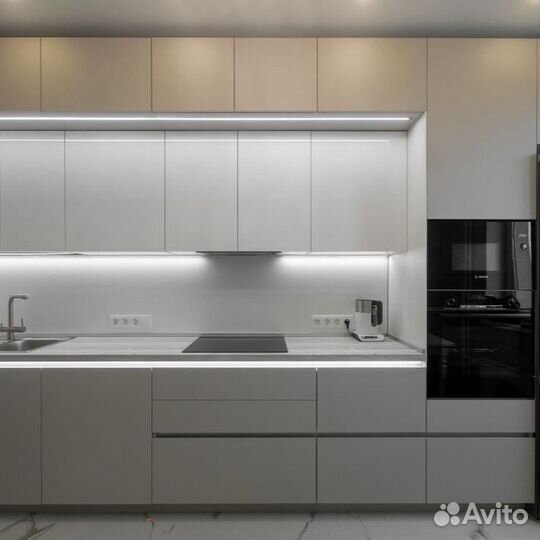 Кухня белая глянцевая