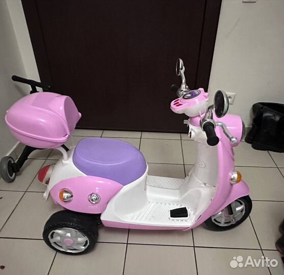 Детский электромопед для девочки 3-6 лет