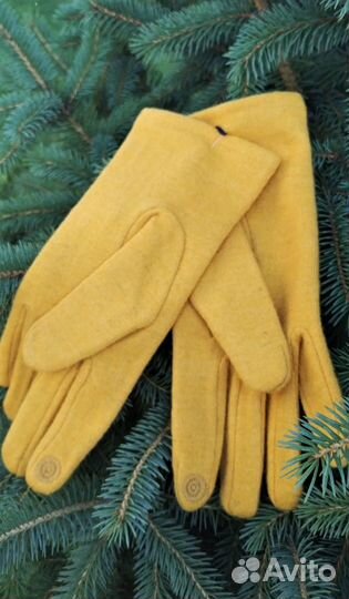 Перчатки женские кашемировые осенние сенсорные тон