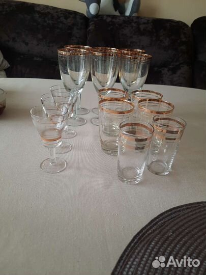 Набор для водки и вина времен СССР (рюмки, фужеры)