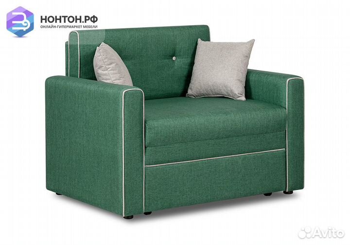 Кресло выкатное Найс зеленое / светло-сере