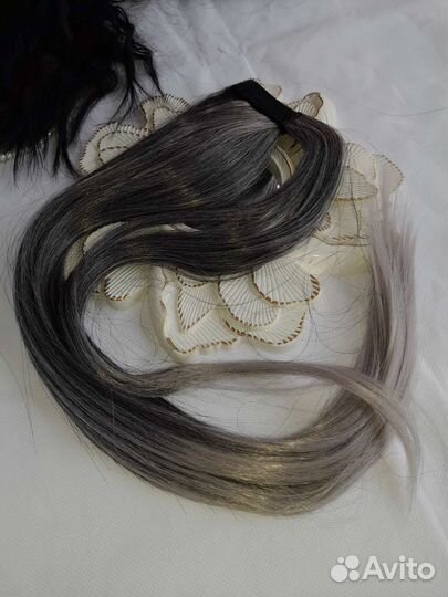 Шиньон, накладной хвост, несколько разных