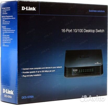 Коммутатор D-Link DES-1016A/E1B 16-портов 100Mbps