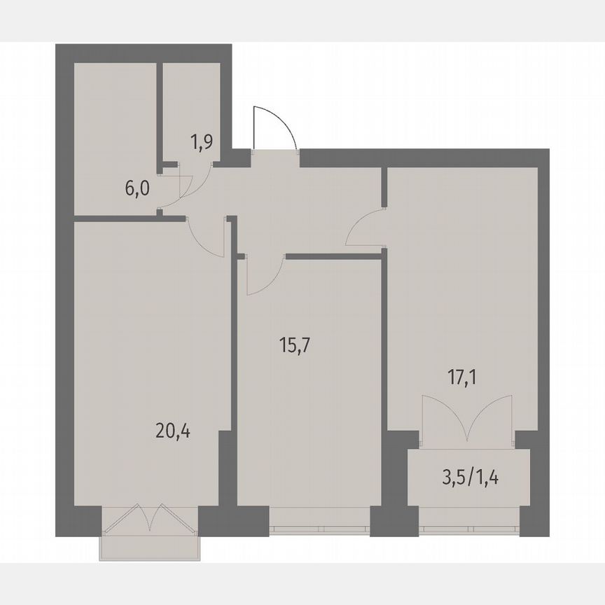 2-к. квартира, 70,4 м², 13/13 эт.