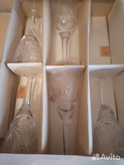 Хрустальные бокалы СССР новые