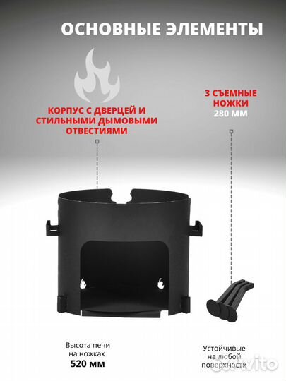 Печи под Казан 8-10л D-340мм