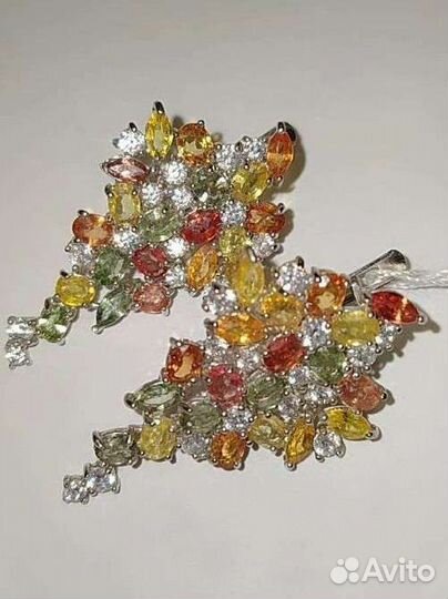 Серебряные серьги с сапфирами