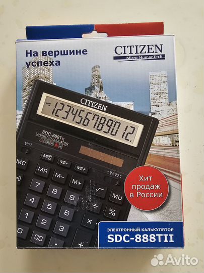 Калькулятор citizen SDC-888TII оригинал в полном к