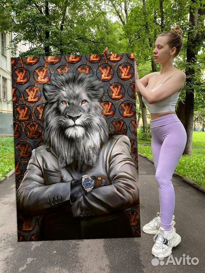 Картины на холсте тигр,лев современные