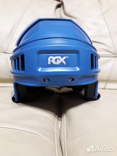 Хоккейный шлем (Новый) синии и белый (М)