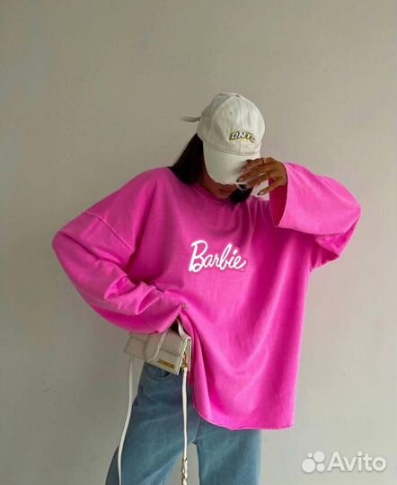 Лонгслив Barbie (барби) розовая Кофта с длинным
