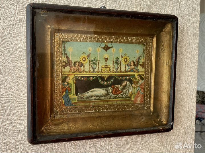 Старинная икона успение пресвятой богородицы