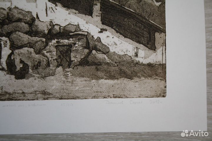 Офорт Соловки монастырь современный автор