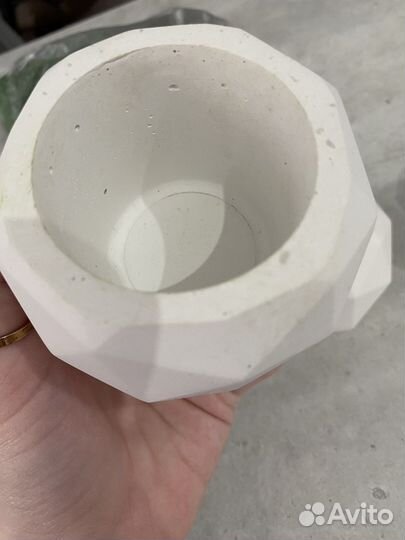 Кашпо из гипса +стабилизированный мох