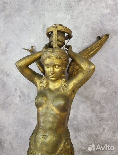 Лампа бронза Ангел 19 век Европа ампир