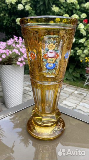 Антикварная ваза кубок Богемия