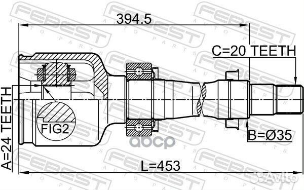 Шрус внутр toyota avensis AT22#/AZT220/CDT220/C