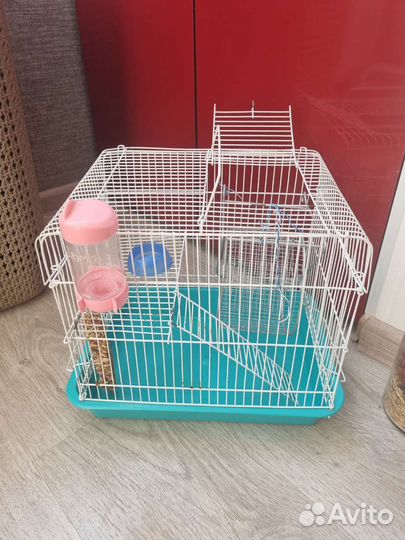 Клетка для джунгарского хомяка+корм и наполнители