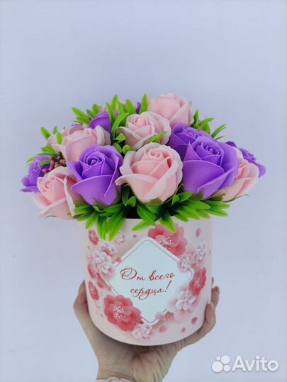 Мыльные розы на 8 марта, доставка