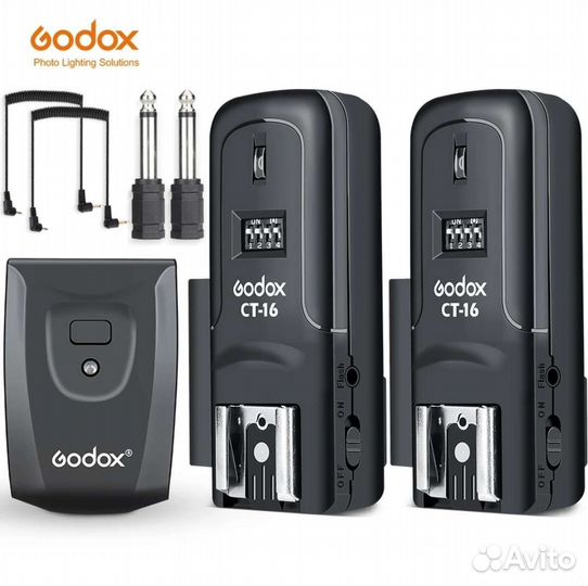 Триггер + 2 ресивера Godox CT-16 для вспышек