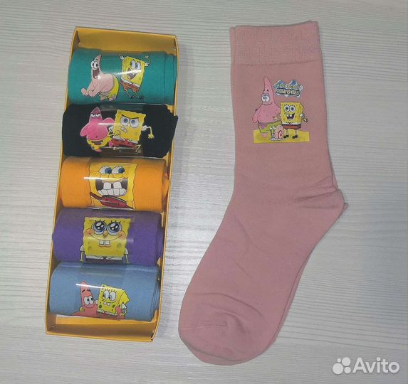 Носки в коробки Спанч Боб