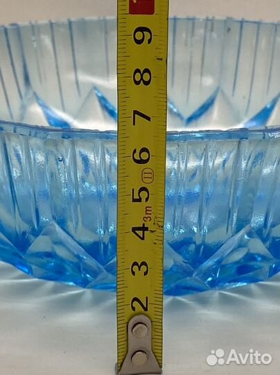 Ваза для фруктов салатник СССР купоросное стекло