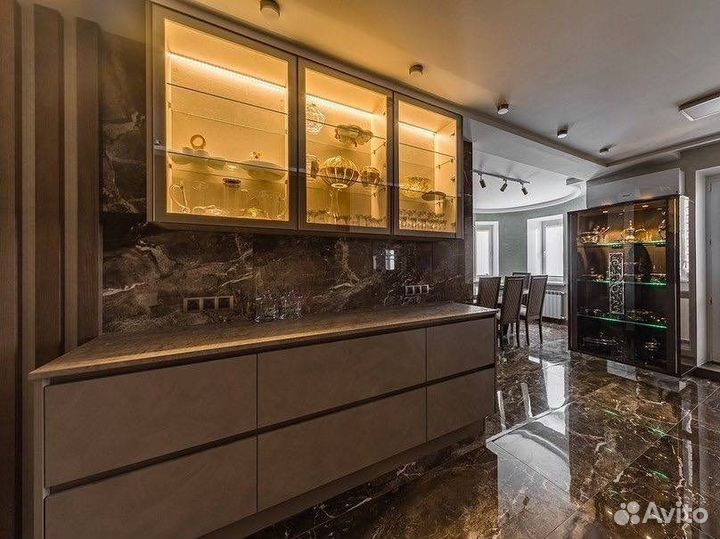 Кухня с подсветкой / дизайн бесплатно