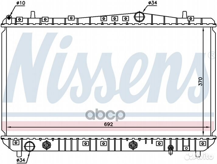 Радиатор двигателя 61634 Nissens