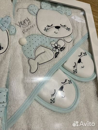 Халат и полотенце набор для новорождённого