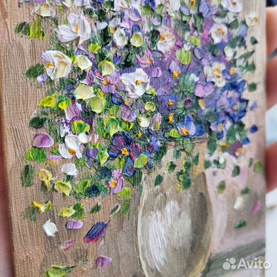 Цветы картина маслом Натюрморт цветы в вазе