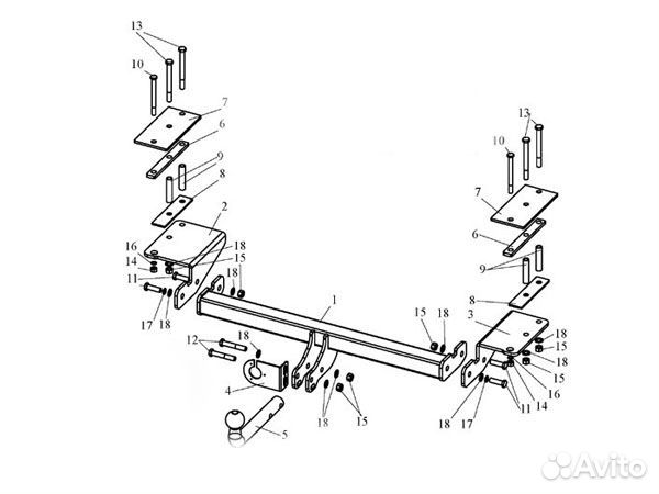 Фаркоп Chevrolet Lacetti Седан 2004-2013 / Daew