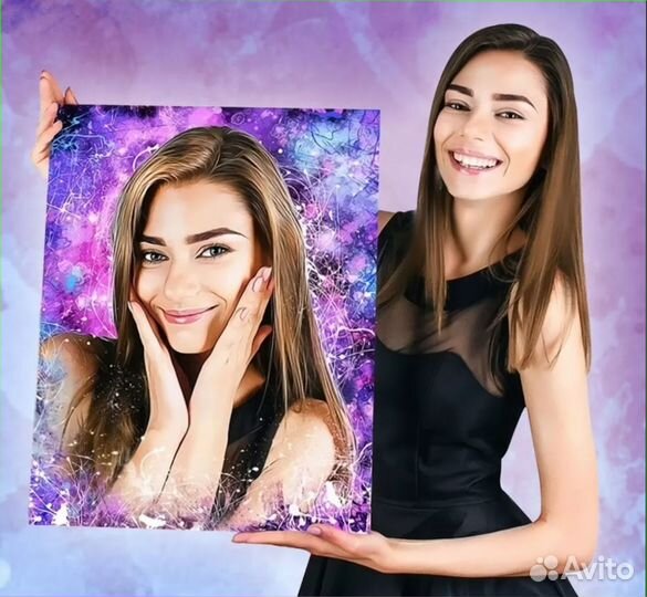 Портрет на холсте по фото (разные размеры)