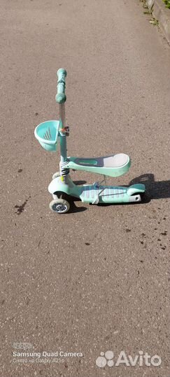 Самокат детский трехколесный с сиденьем