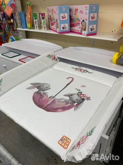 Пеленальный матрасик Топотушки Зайка-акварель (82х