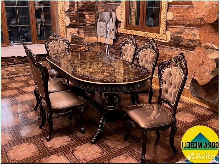 Стол обеденный овальный раздвижной