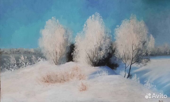 Этюд Морозная Зима 30 на 50 см