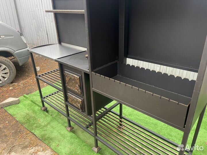 Мангал № 0264/344 c печкой и полкой из нерж/стали