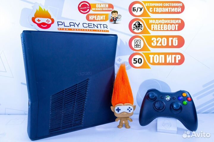 Игр. приставка Xbox 360 Slim/E 320GB FB б/у + игры