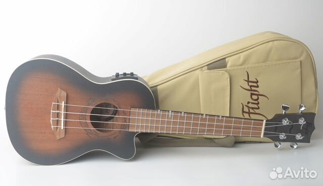 Укулеле концерт Flight DUC380 CEQ amber