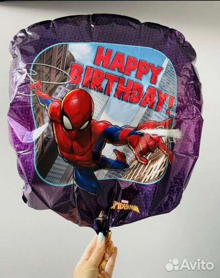 Шарик фольгированный Человек паук С днём рождения