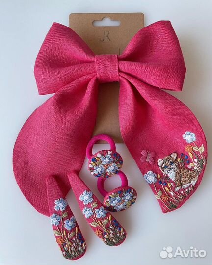 Бант заколка резинка