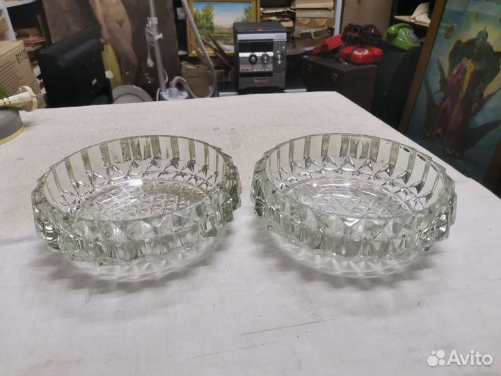 Салатница конфетница хрустальная СССР (Ч)
