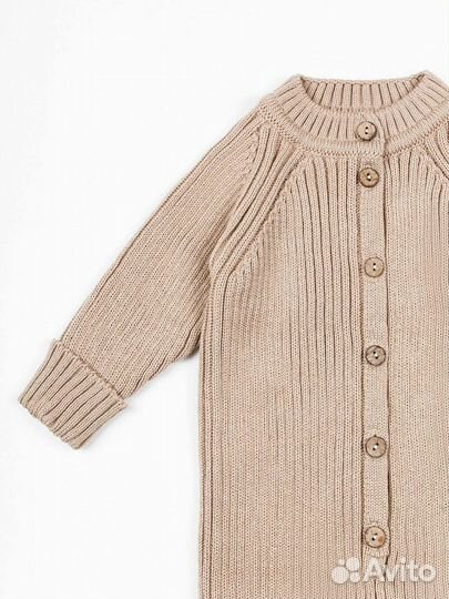 Комбинезон вязанный детский с шапочкой