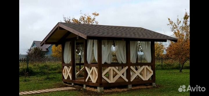 Беседка, садовая, дачная, деревянная