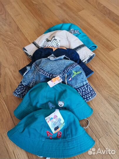 Панамки, кепки, козырьки новые. повязки на голову