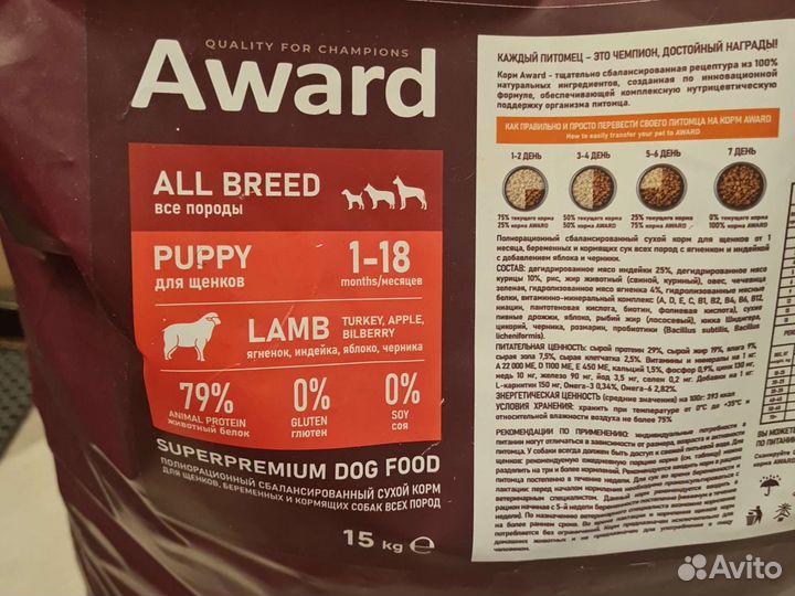 Карм для собак премеум класса
