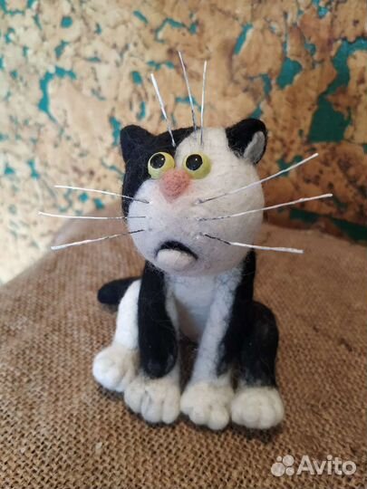 Ёжкин кот) валяная игрушка