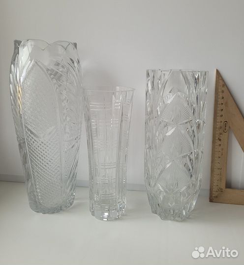 Вазы : хрусталь, гжель, кружки хрустальные