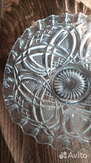 Ваза сухарница старинное русское стекло Клеймо